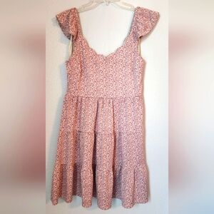 Monteau Junior's Rose Pink Floral Dress size M